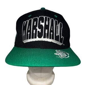 Vintage 90s Marshall University The Herd Cap Boy Embroidered SnapBack Men's Hat